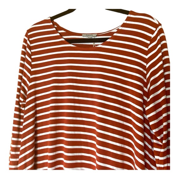 NWT Jodifl Tunic Dress Stripes Rust & White Size  M - Picture 4 of 9